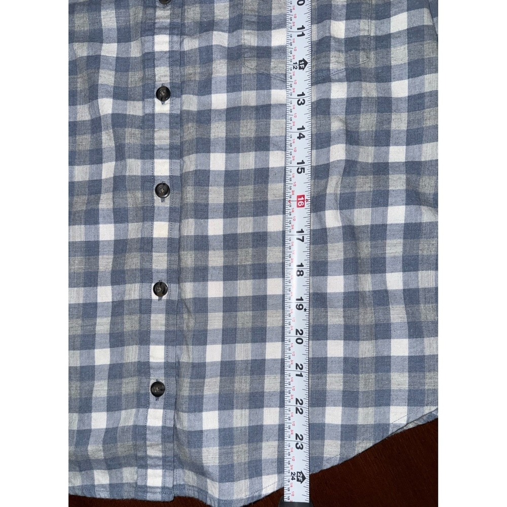 Pendleton Women Cotton‎ Lightweight Flannel Shirt Size Petite Large Blue Plaid - Picture 6 of 9